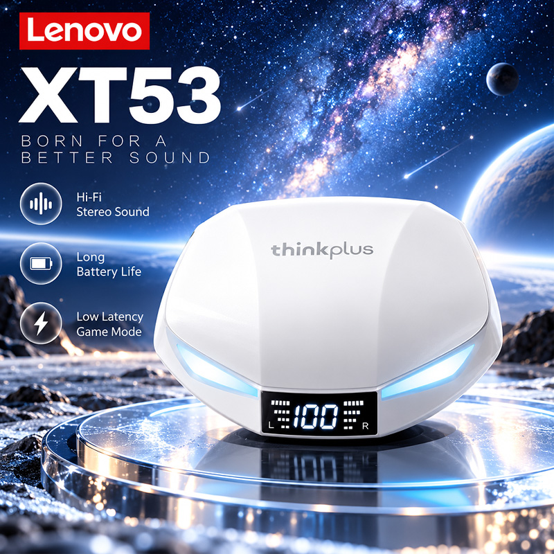 Wireless Earbuds Gaming Low Latency - Lenovo XT53 Wireless Bluetooth Earbuds Low