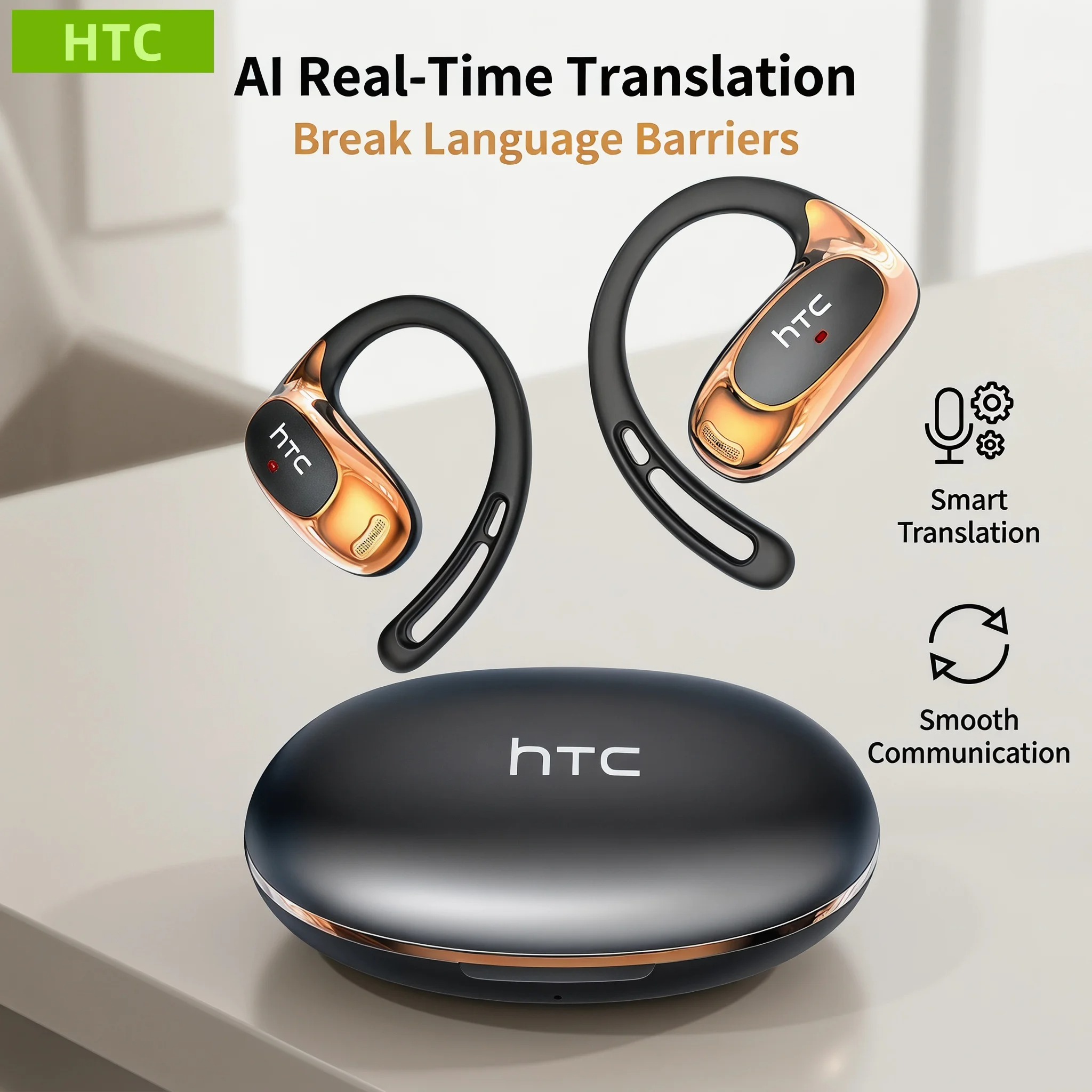 Wireless Earbuds Gaming Low Latency - HTC NE35 Gaming Headphones」60ms Low Latency