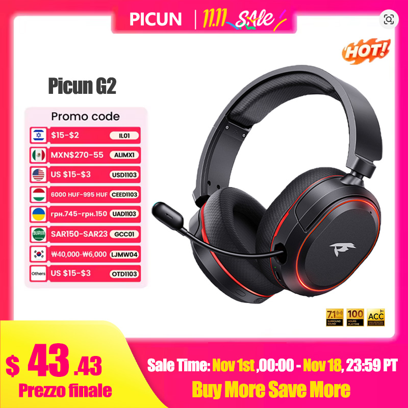 Wireless Earbuds Gaming Low Latency - Picun G2 2.4GHz Bluetooth Wireless Gaming