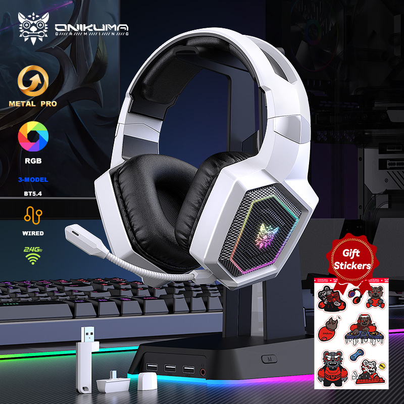 Wireless Earbuds Gaming Low Latency - ONIKUMA 2.4GHz Wireless Gaming Headset For