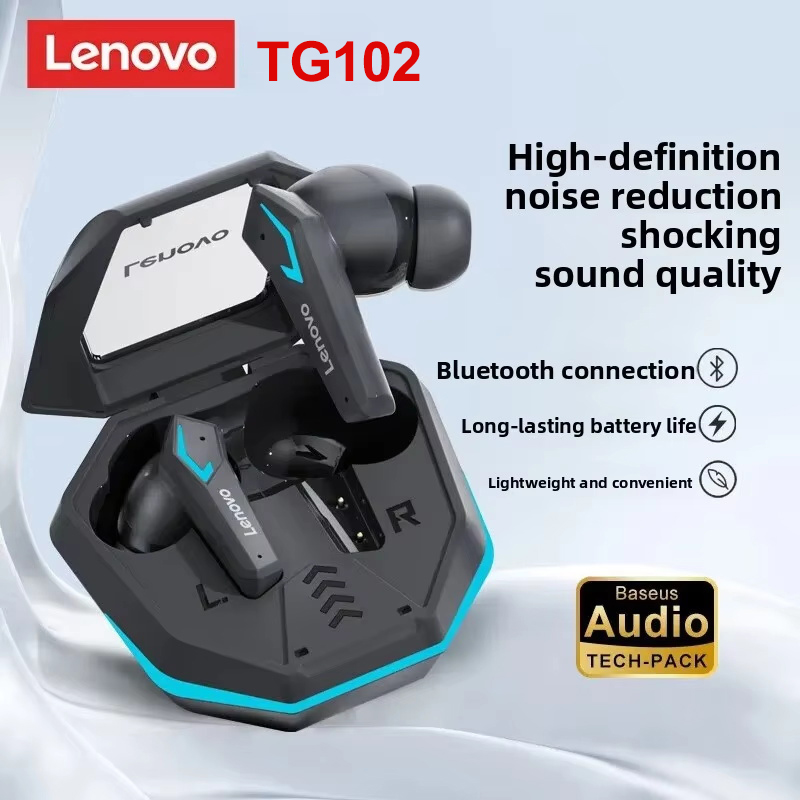 Wireless Earbuds Gaming Low Latency - Lenovo TG102 Gaming Wireless Earbuds Bluetooth5.4