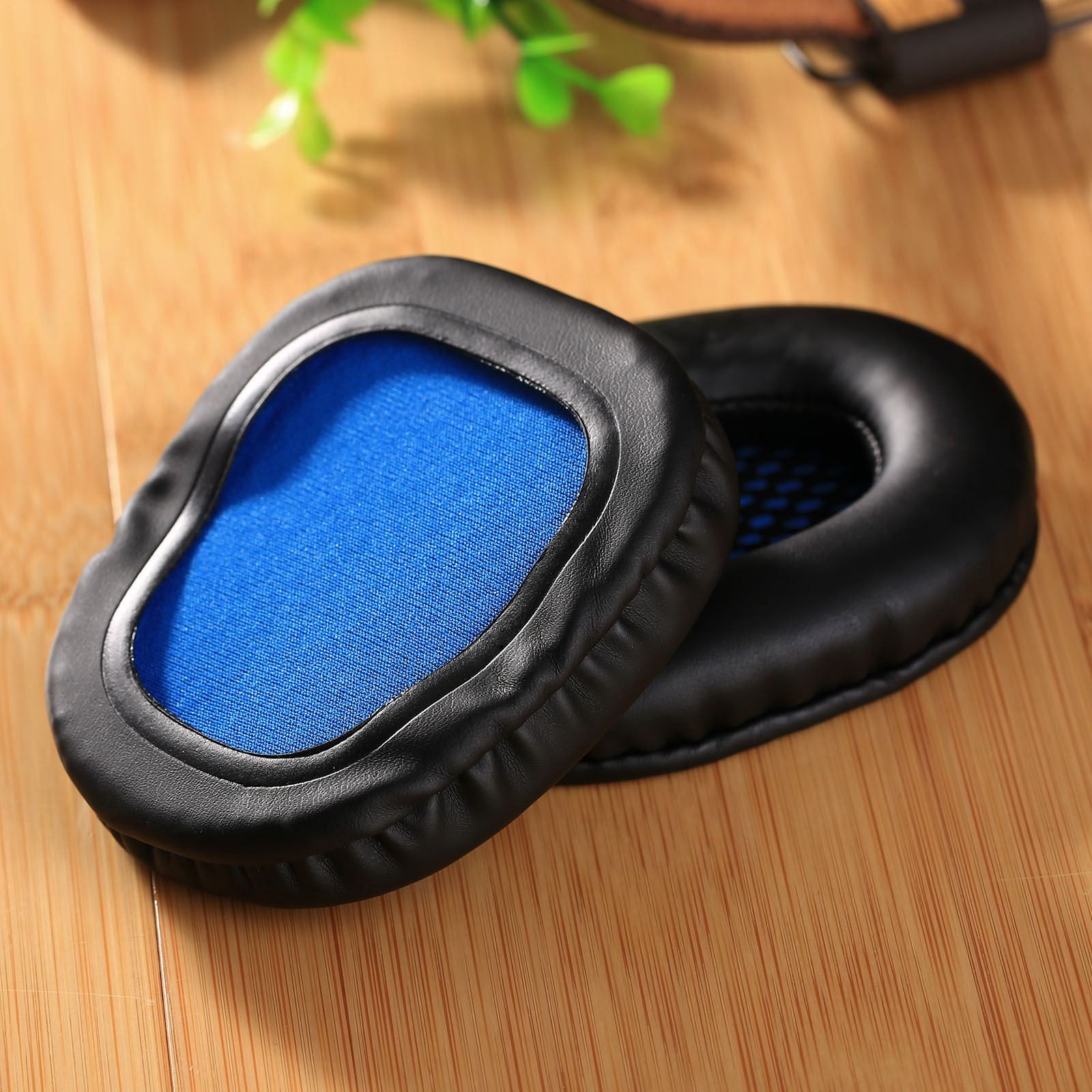 Headphone Replacement Ear Pads Memory Foam - 1Pair Black Blue Sponge Headphone Cover